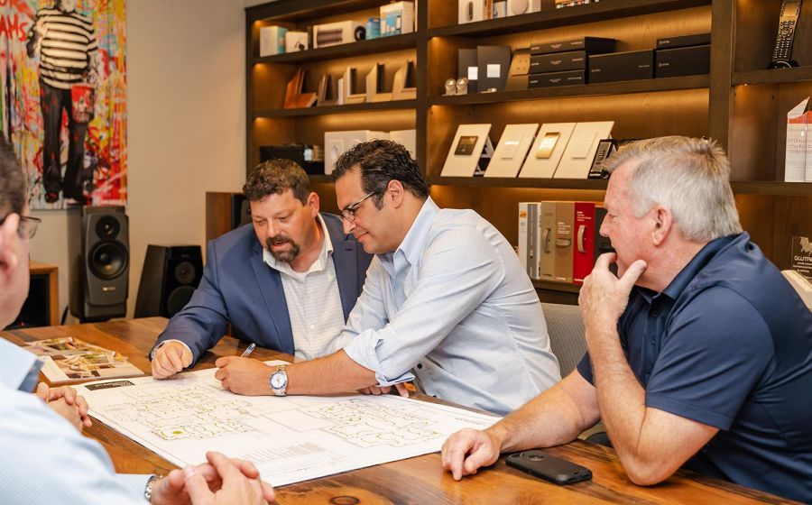 Man drawing a building